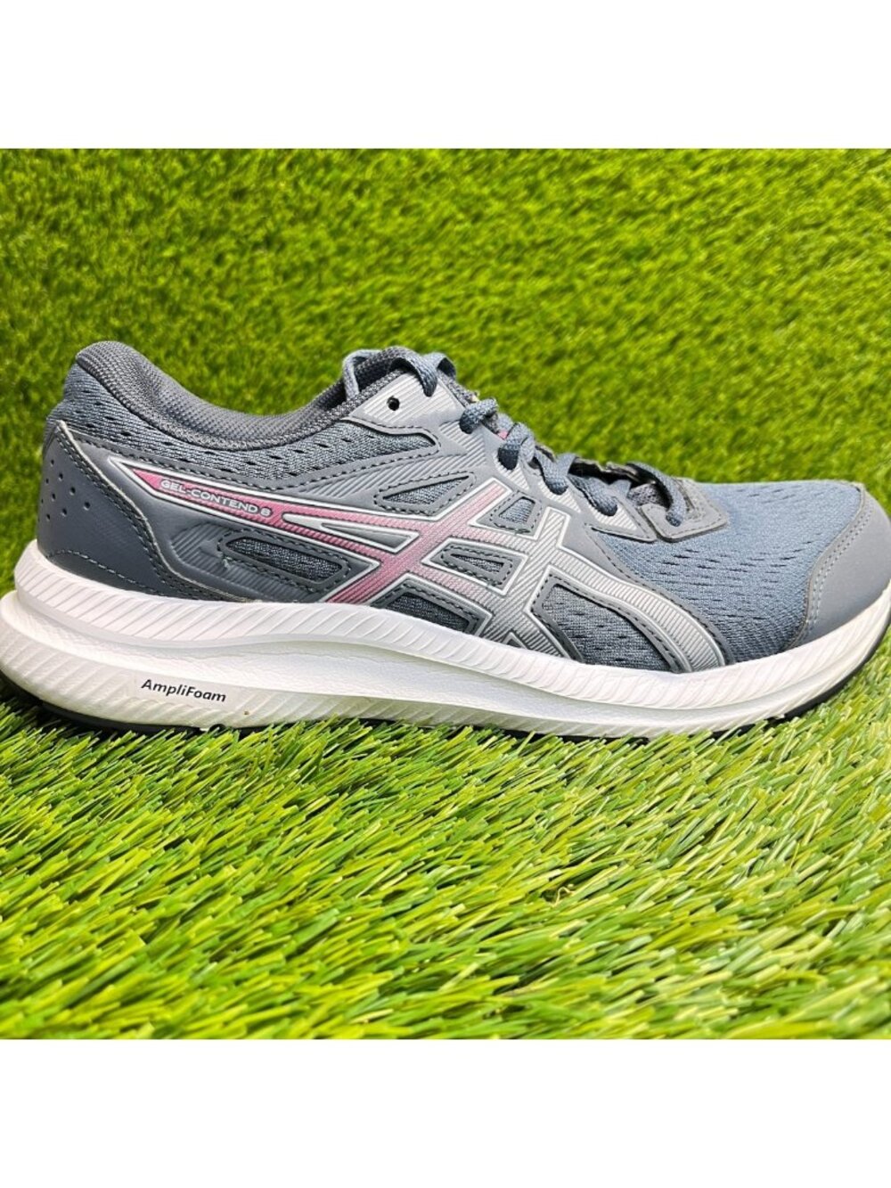 Asics‎ Gel-Contend 8 Womens Size 8 Gray White Athletic Running Shoes Sneakers